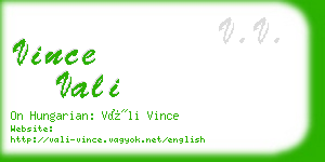 vince vali business card